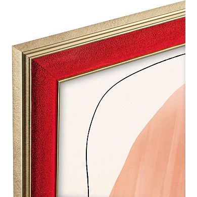 Red Arc-Shaped 18x24 Frame with Gold Double Border for Posters