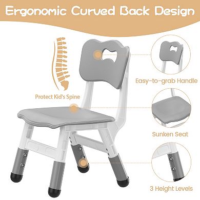 Adjustable Plastic Kids Chair Set Ergonomic Seating Furniture for Classroom Playroom