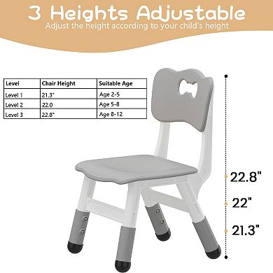 Adjustable Plastic Kids Chair Set Ergonomic Seating Furniture for Classroom Playroom