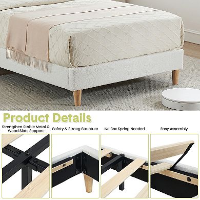 ANIXOL Soft Upholstered Platform Bed Frame