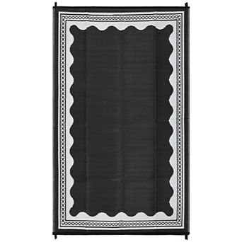 FairOnly Modern Outdoor Reversible Rug WaterProof UV Stain Resistant Carpet for Picnic Beach Patio