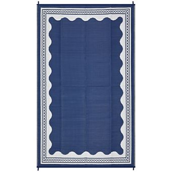 FairOnly Modern Outdoor Reversible Rug WaterProof UV Stain Resistant Carpet for Picnic Beach Patio