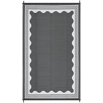 FairOnly Modern Outdoor Reversible Rug WaterProof UV Stain Resistant Carpet for Picnic Beach Patio