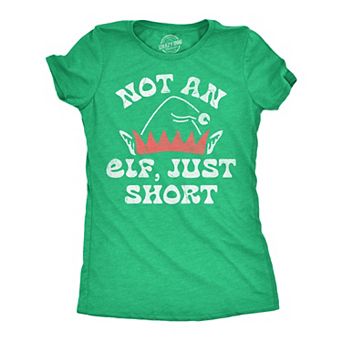 Womens Funny T Shirts Not An Elf Just Short Sarcastic Christmas Graphic Novelty Tee For Ladies