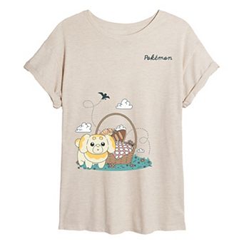 Juniors' Pokémon Fidough Picnic Oversized Tee