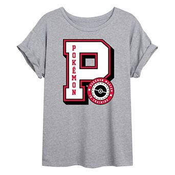 Juniors' Pokémon Collegiate Letter Oversized Tee