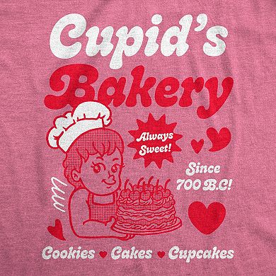 Womens Funny T Shirts Cupids Bakery Sarcastic Valentines Day Tee For Ladies