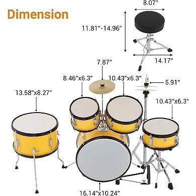 ANIXOL Kids Beginner Five Piece Drum Set