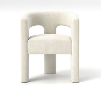 SEYNAR Modern Glam Velvet Upholstered Dining Chair, Open-Back Accent Chair