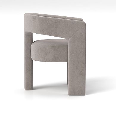 SEYNAR Modern Glam Velvet Upholstered Dining Chair, Open-Back Accent Chair Set of 2