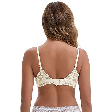 2 Packs Women's Lace Plunge Wireless Bras Back Closure Adjustable Spaghetti Straps Triangle Bra