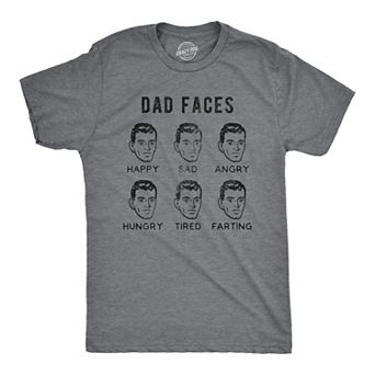Mens Dad Faces T Shirt Funny Fathers Day Sarcastic Emotions Chart Graphic Novelty Tee