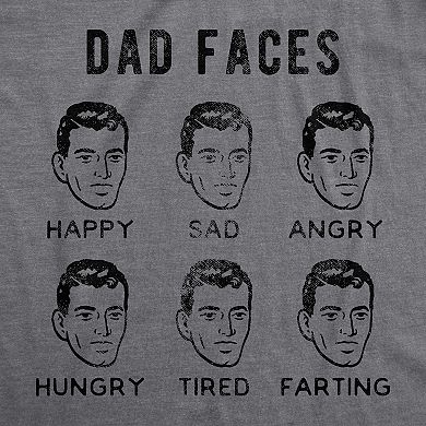 Mens Dad Faces T Shirt Funny Fathers Day Sarcastic Emotions Chart Graphic Novelty Tee
