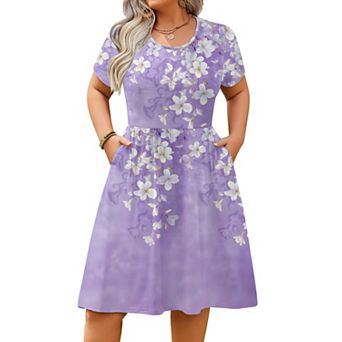 Zeagoo Women's Summer Casual Short Sleeve Mini Dress Empire Waist T-Shirt Dress with Pockets