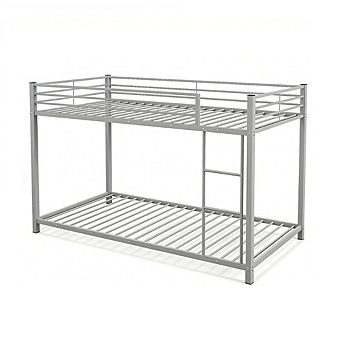 Gymax Low Metal Bunk Bed with Ladder Guardrails for Teens Adults​
