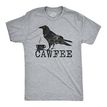 Mens Cawfee T Shirt Funny Coffee Drinking T Shirt Sarcastic Caffeine Joke