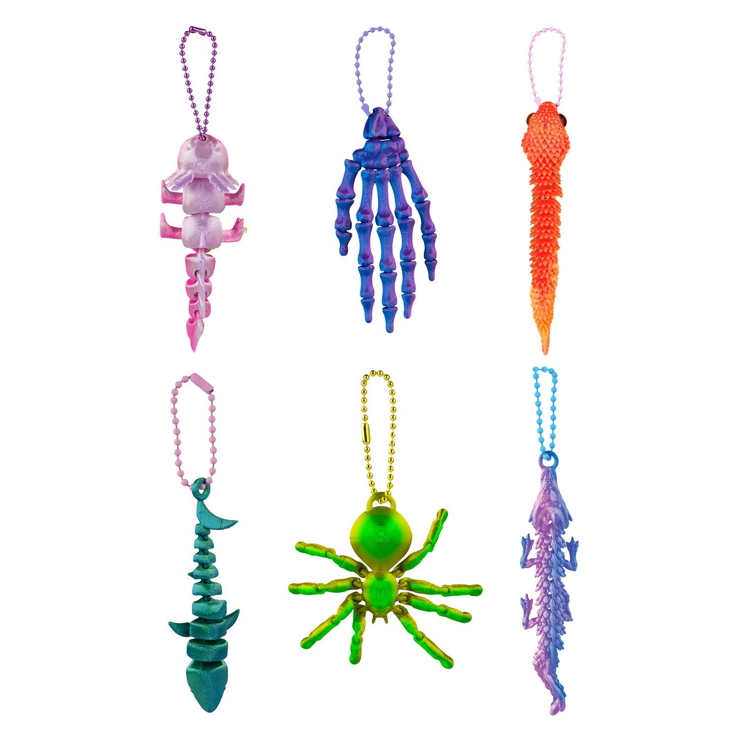 Детские игрушки ORB™ Flexi-Pals 6 pc Charmlets Keychain Set - Styles May Vary — фото 1