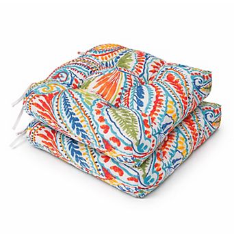 Outdoor Chair Cushions Set of 2, 19 x 19 x 4 Inch Waterproof Patio Chair Pads for Dining Chairs