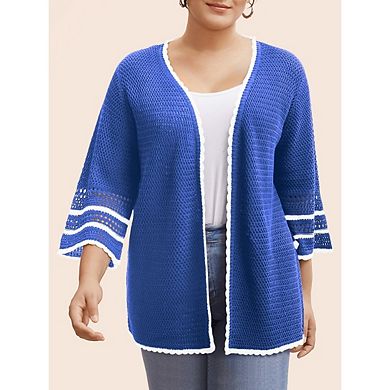 Women Plus Size Clothing Lightweight Knit Short Sleeve Shawl Wraps Oversized Beach Cardigan