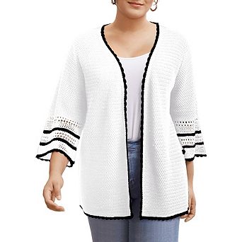 Women Plus Size Clothing Lightweight Knit Short Sleeve Shawl Wraps Oversized Beach Cardigan