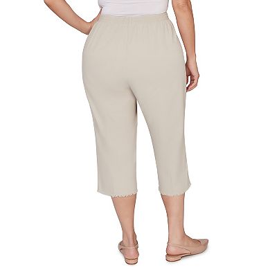Plus Size Alfred Dunner Fringe Denim Patch Pocket Capri Pants