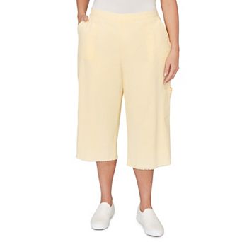 Plus Size Alfred Dunner Fringe Denim Patch Pocket Capri Pants