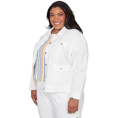 Plus Size Alfred Dunner Patch Pocket Collared Jacket