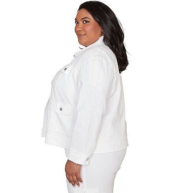 Plus Size Alfred Dunner Patch Pocket Collared Jacket