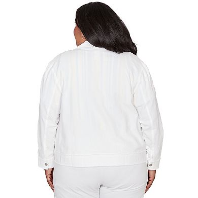 Plus Size Alfred Dunner Patch Pocket Collared Jacket