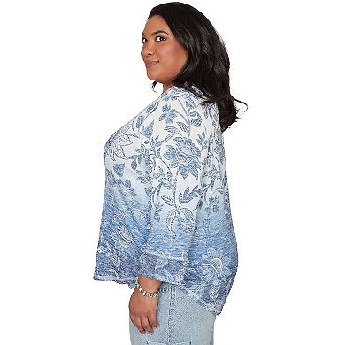 Plus Size Alfred Dunner Floral Henley Top