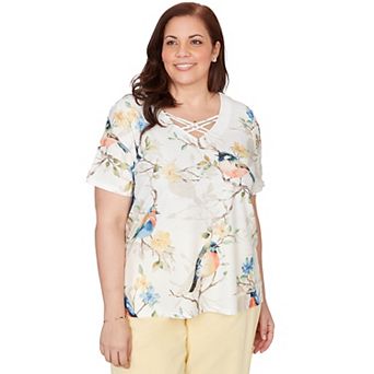 Plus Size Alfred Dunner Chickadees Embellished Graphic Tee