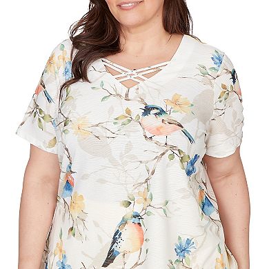 Plus Size Alfred Dunner Chickadees Embellished Graphic Tee