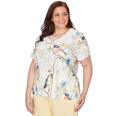 Plus Size Alfred Dunner Chickadees Embellished Graphic Tee