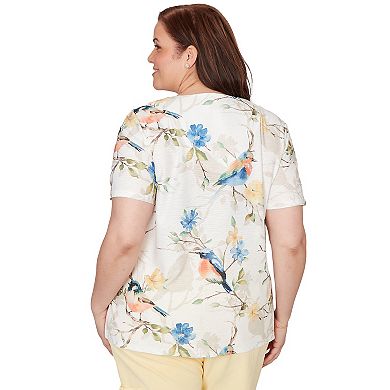 Plus Size Alfred Dunner Chickadees Embellished Graphic Tee