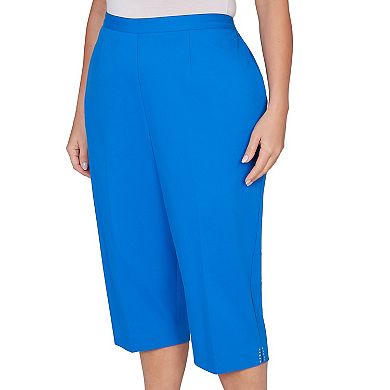 Plus Size Alfred Dunner Heat Set Side Seam Pocket Capri Pants