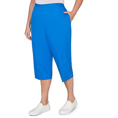 Plus Size Alfred Dunner Heat Set Side Seam Pocket Capri Pants