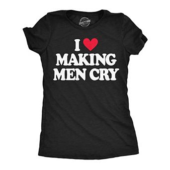 Womens Funny T Shirts I Heart Making Men Cry Sarcastic Valentines Day Tee For Ladies