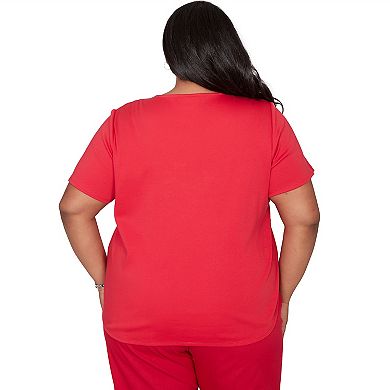 Plus Size Alfred Dunner Sparkling Americana Butterfly Graphic Tee