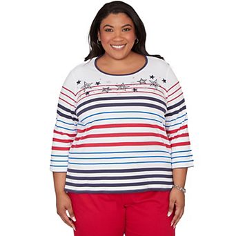 Plus Size Alfred Dunner Stars & Stripes Americana Top