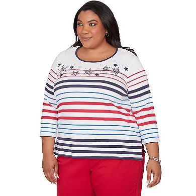 Plus Size Alfred Dunner Stars & Stripes Americana Top