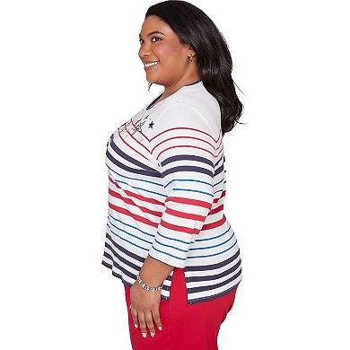 Plus Size Alfred Dunner Stars & Stripes Americana Top