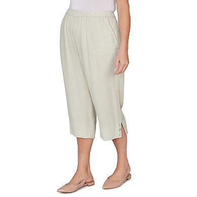 Plus Size Alfred Dunner Relaxed Elastic Waist Front Pockets Capri Pants
