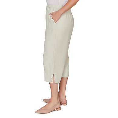Plus Size Alfred Dunner Relaxed Elastic Waist Front Pockets Capri Pants