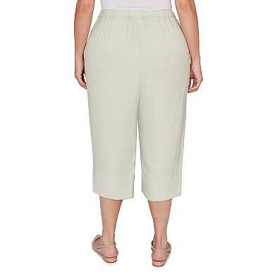 Plus Size Alfred Dunner Relaxed Elastic Waist Front Pockets Capri Pants