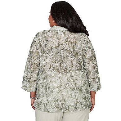 Plus Size Alfred Dunner Floral Button Front Top