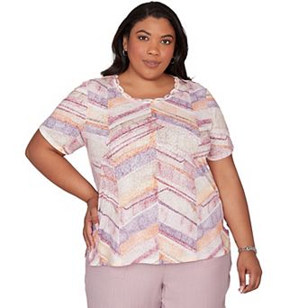 Plus Size Alfred Dunner Chevron Geometric Graphic Tee