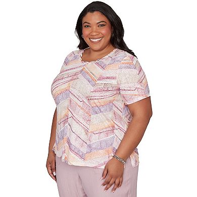 Plus Size Alfred Dunner Chevron Geometric Graphic Tee