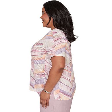 Plus Size Alfred Dunner Chevron Geometric Graphic Tee