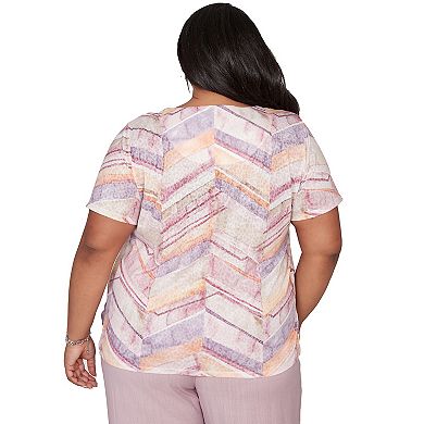 Plus Size Alfred Dunner Chevron Geometric Graphic Tee