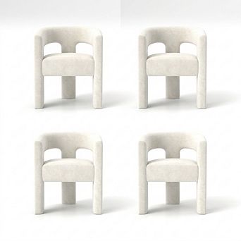 SEYNAR Modern Glam Velvet Upholstered Dining Chair, Open-Back Accent Chair Set of 4